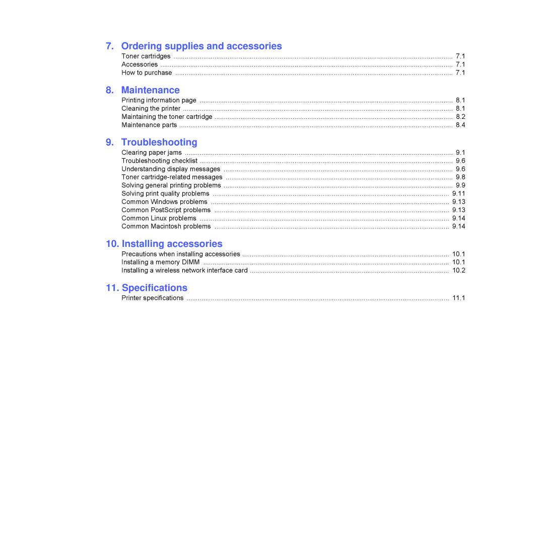 Samsung ML-3470 Series manual Ordering supplies and accessories, Maintenance, Troubleshooting, Installing accessories 