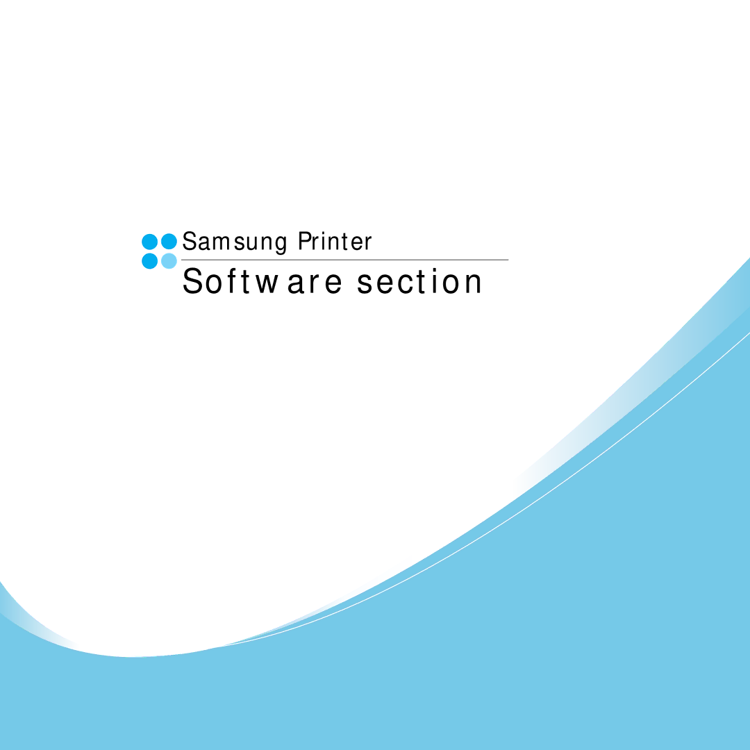 Samsung ML-3470 manual Software section 