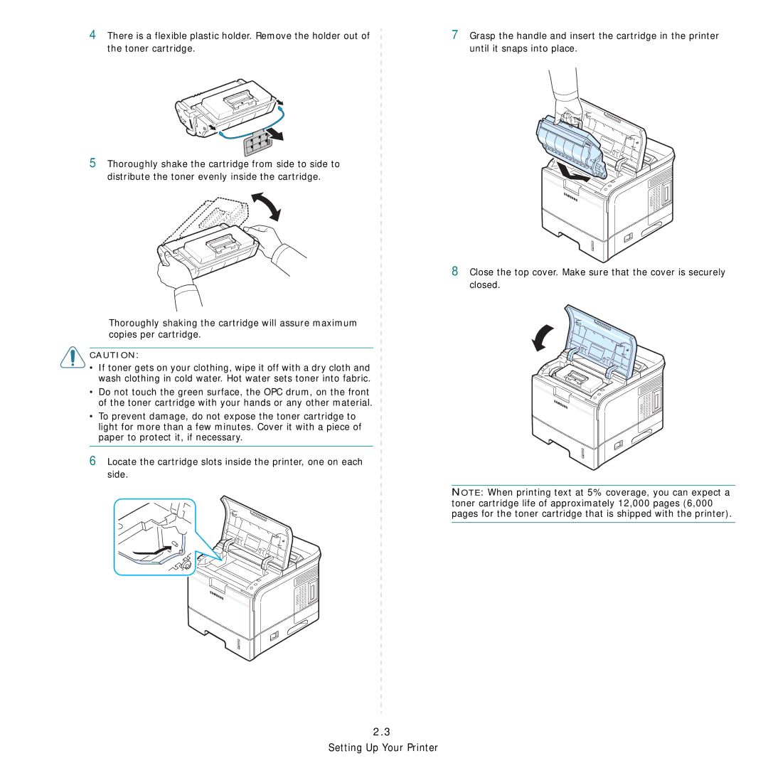 Samsung ML-3560 Series manual Setting Up Your Printer 