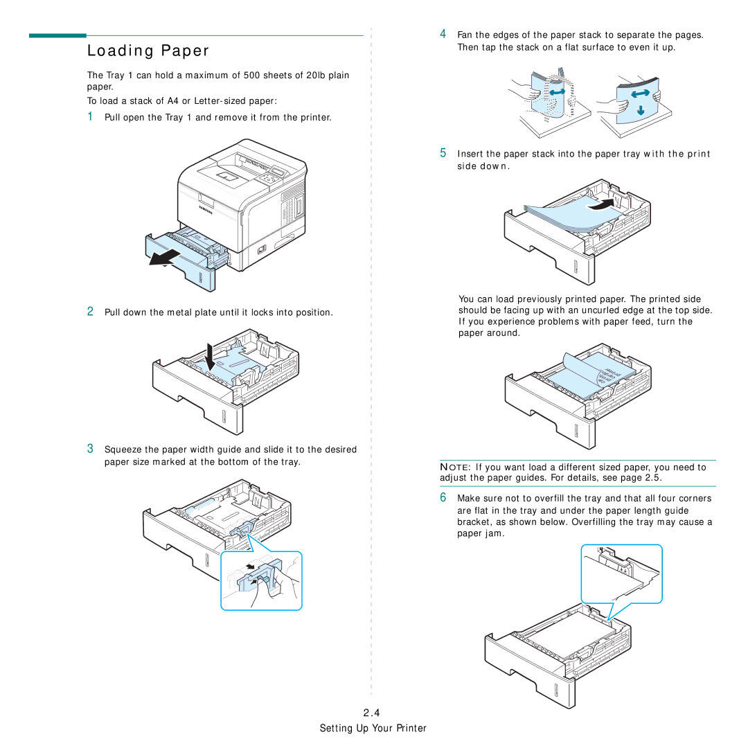 Samsung ML-3560 Series manual Loading Paper 