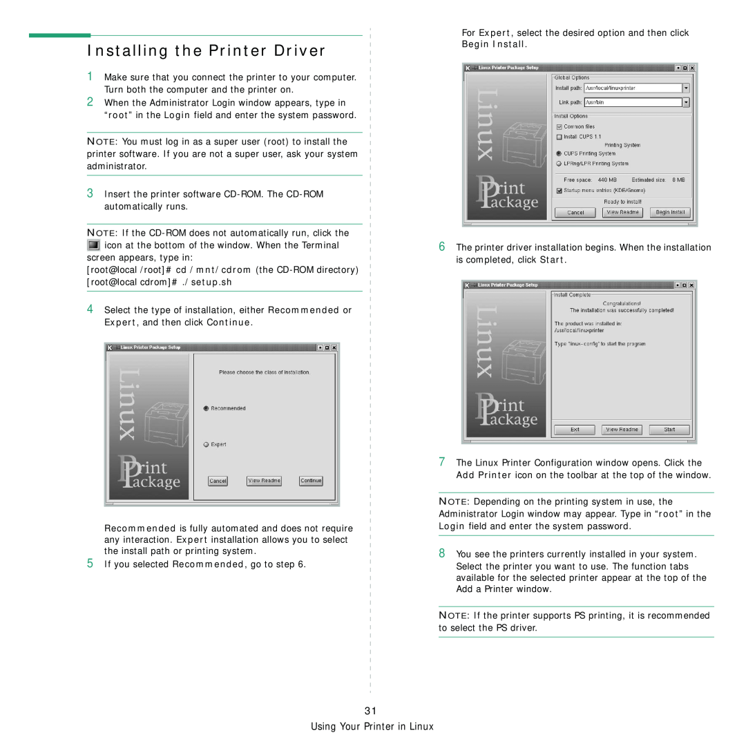 Samsung ML-3560 Series manual Installing the Printer Driver 
