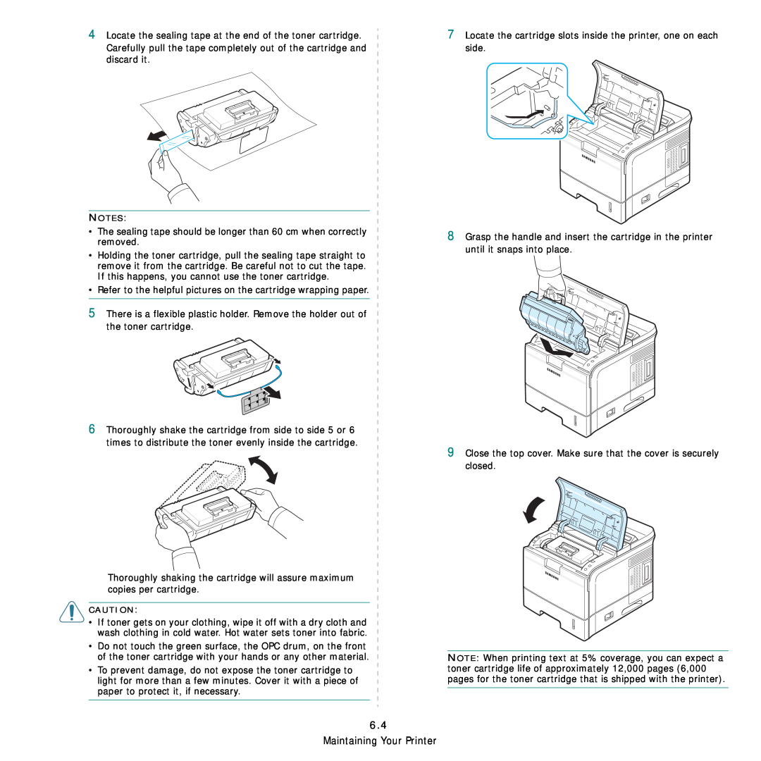 Samsung ML-3560 Series manual Maintaining Your Printer 