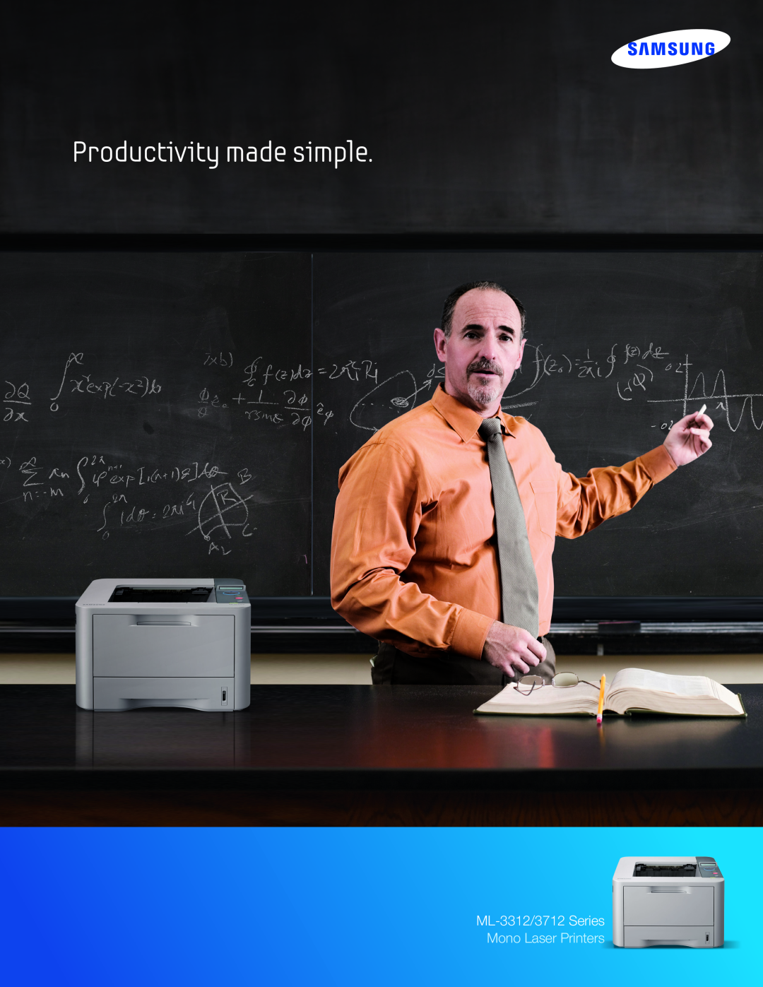 Samsung ML-3712 manual Productivity made simple, ML-3312/3712 Series, Mono Laser Printers 