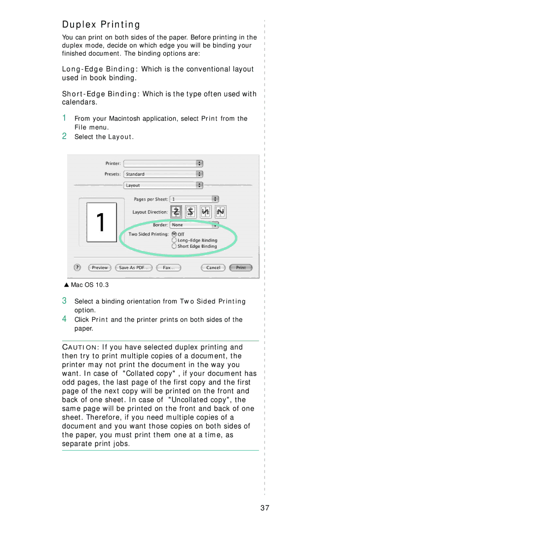 Samsung ML-4050 Series manual Duplex Printing 