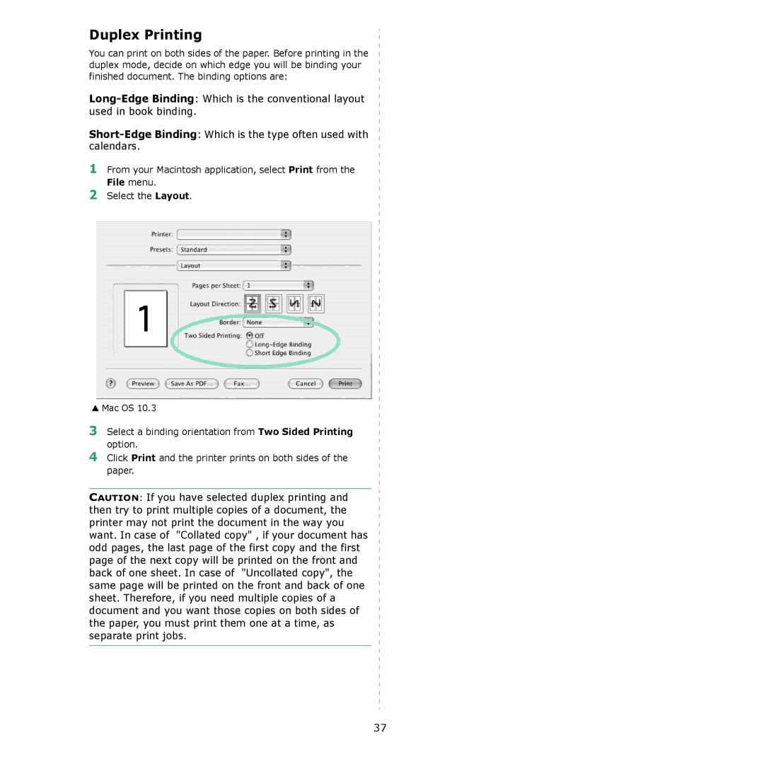 Samsung ML-4050N manual Duplex Printing 