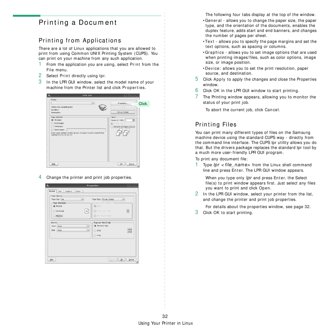 Samsung ML-4050ND manual Printing from Applications, Printing Files 