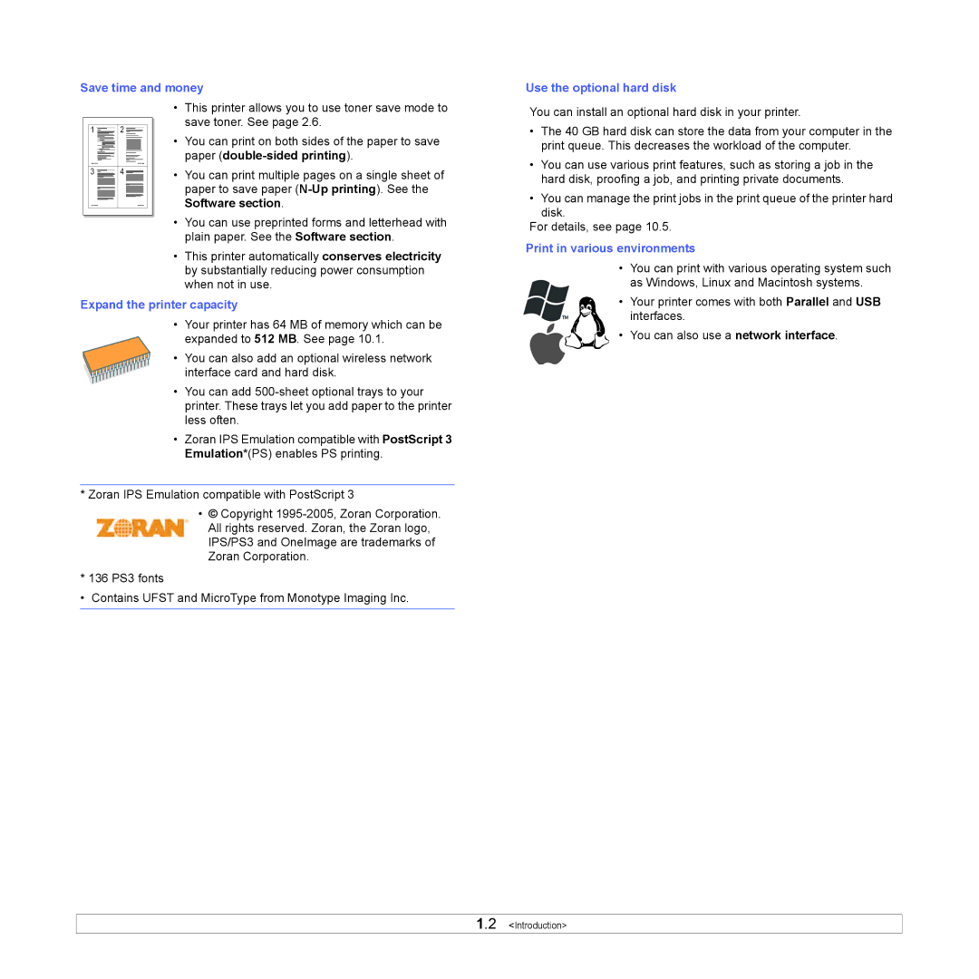 Samsung ML-4050ND manual Print in various environments 