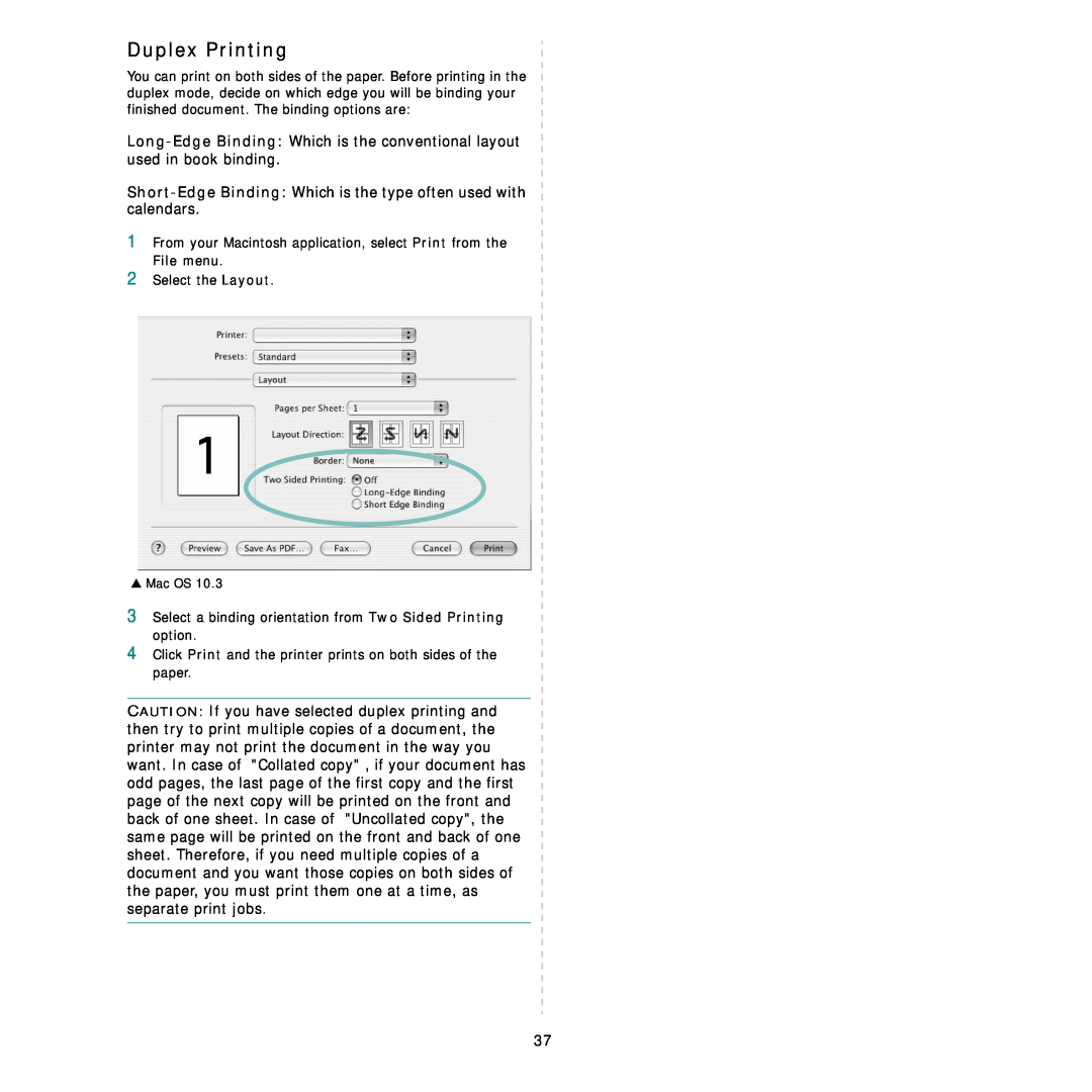 Samsung ML-4050ND manual Duplex Printing 