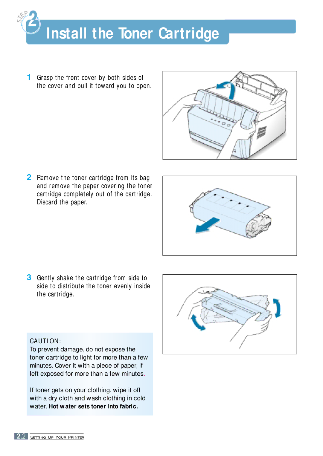 Samsung ML-4500 manual Install the Toner Cartridge 