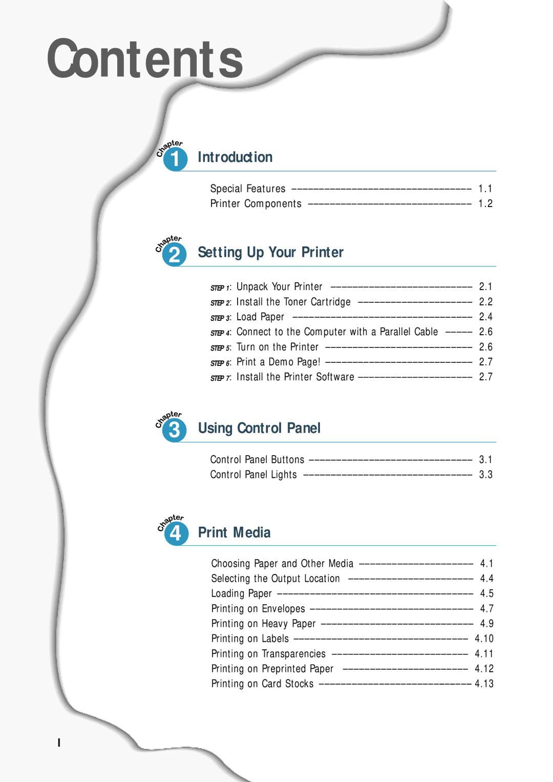 Samsung ML-4500 manual Contents 