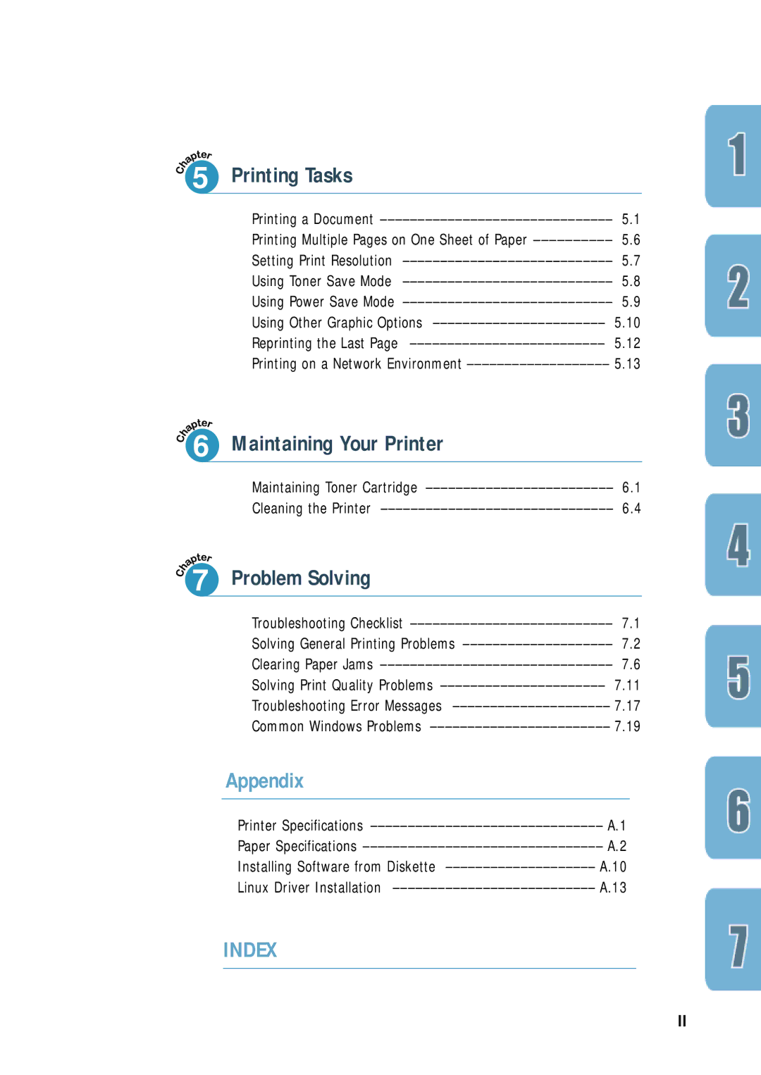 Samsung ML-4500 manual Index 