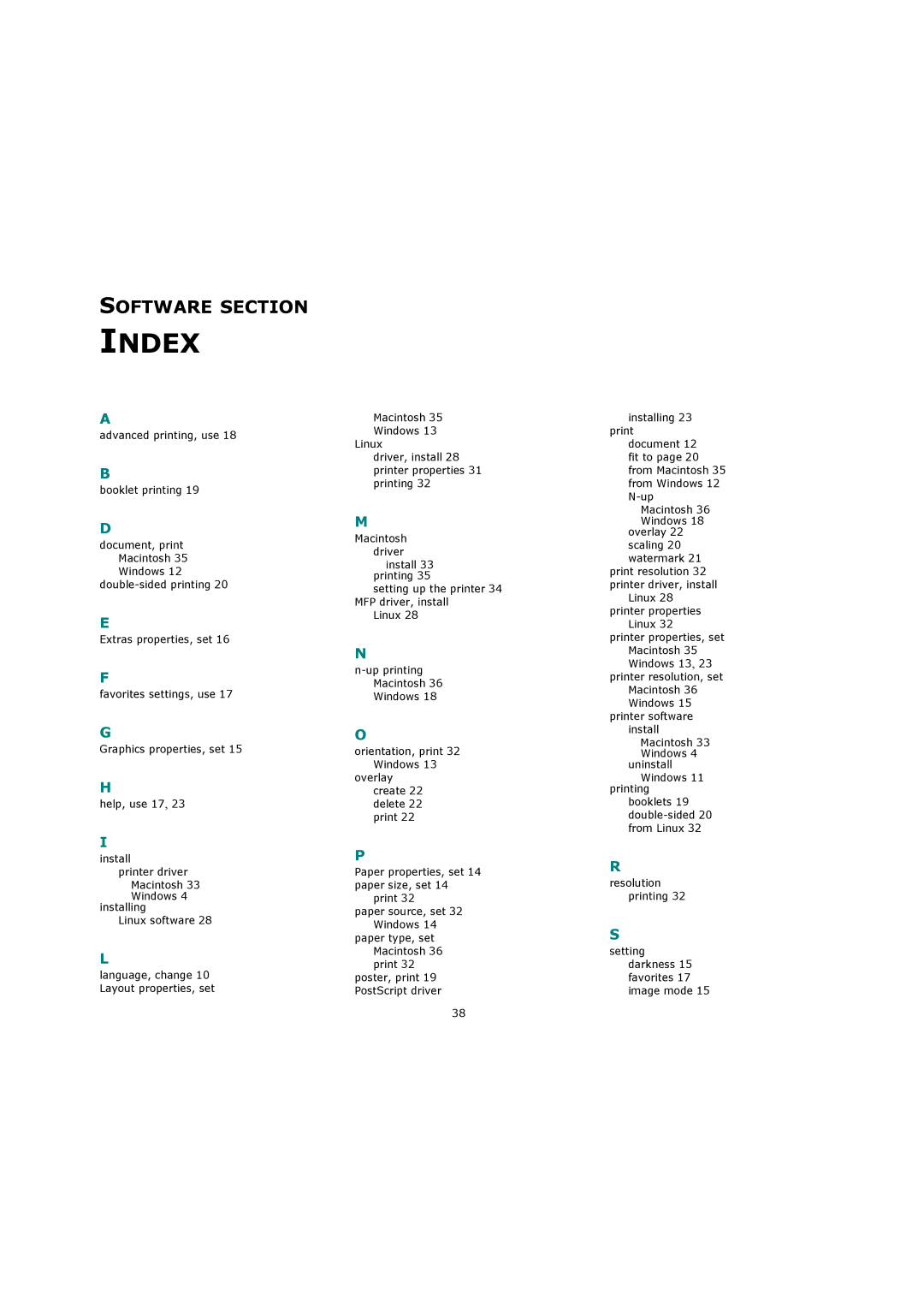 Samsung ML-4550, ML-4551ND manual Index 