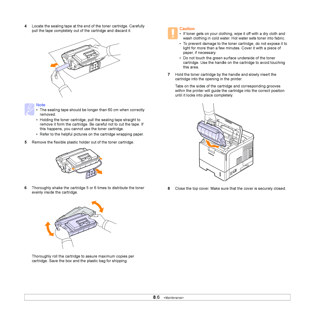 Samsung ML-4551ND, ML-4550 manual Maintenance 