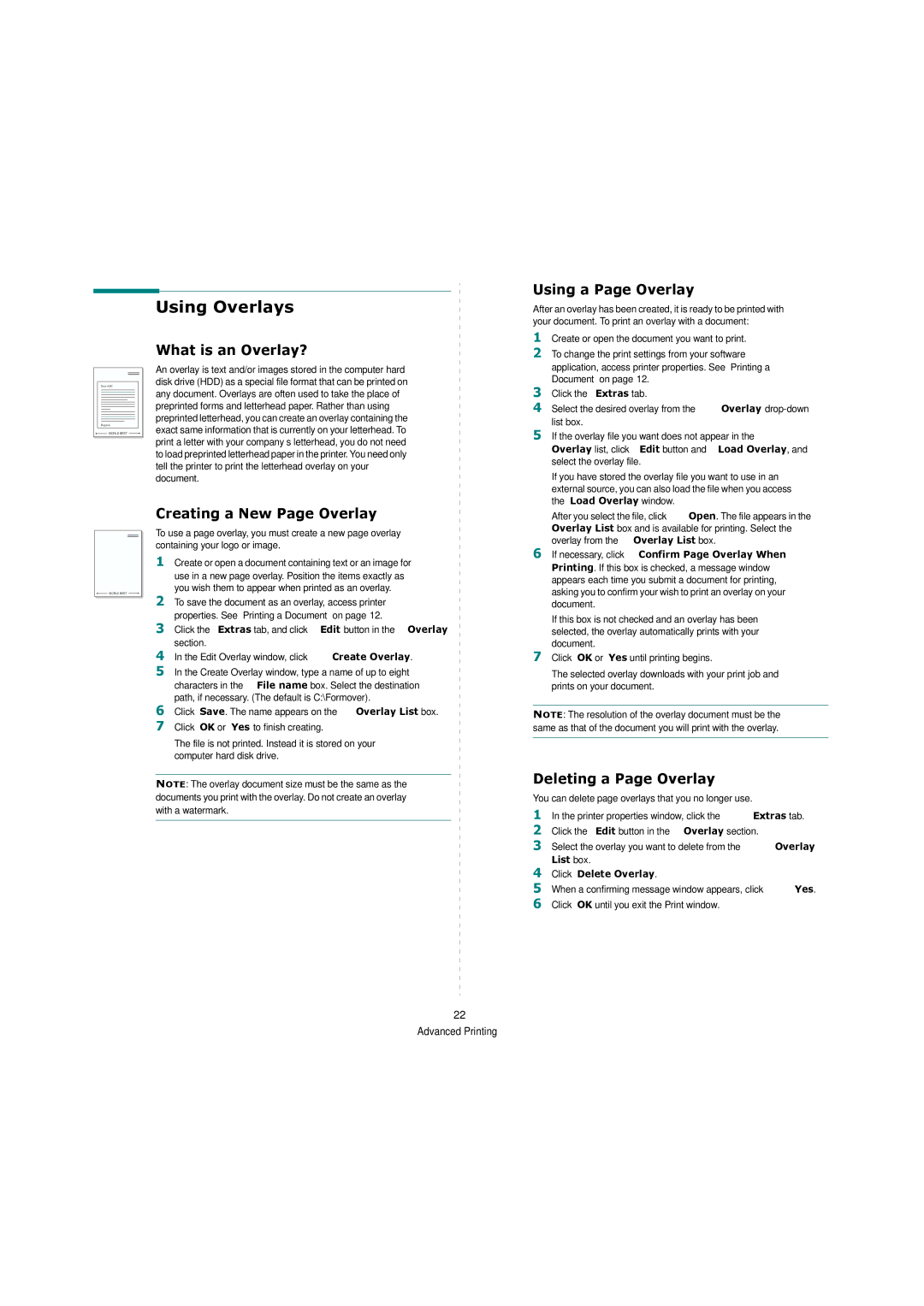 Samsung ML-4550, ML-4551ND manual Using Overlays, What is an Overlay?, Using a Page Overlay, Creating a New Page Overlay 