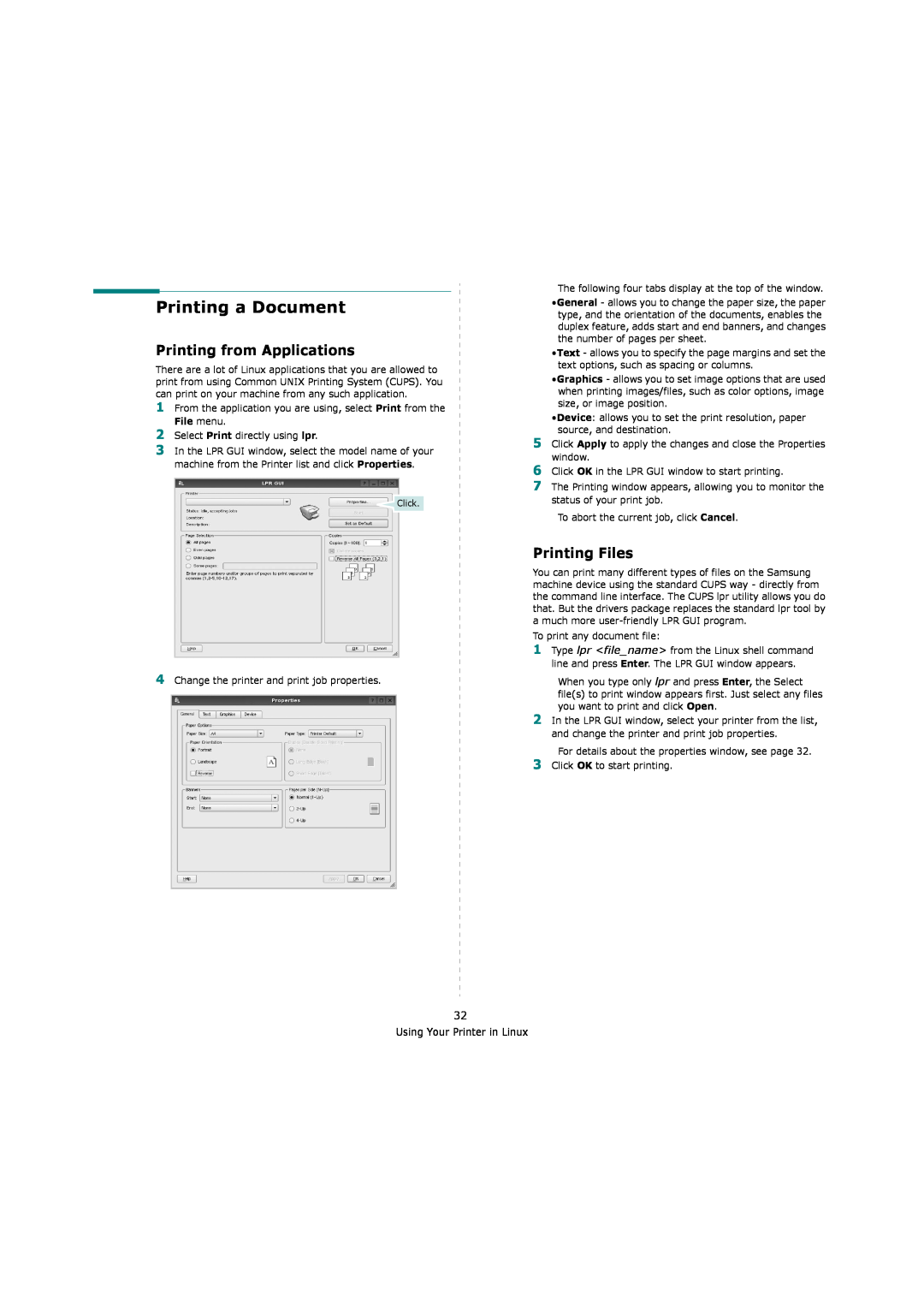 Samsung ML-4550, ML-4551ND manual Printing from Applications, Printing Files, Printing a Document, File menu 
