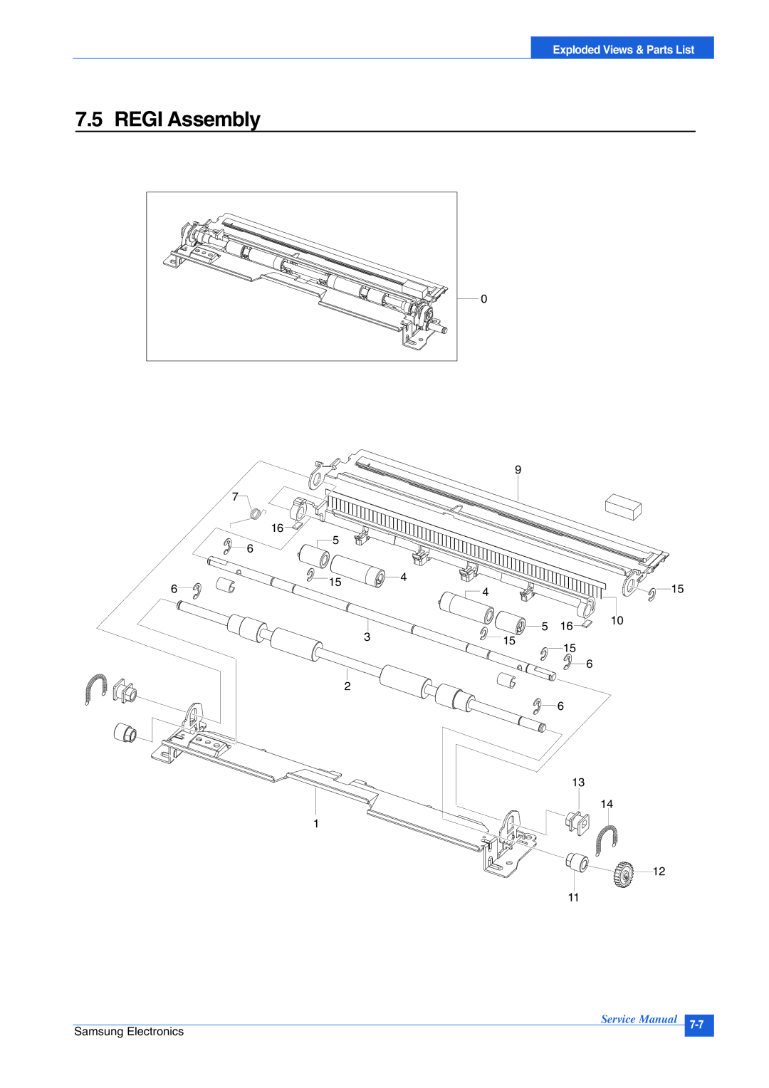 Samsung ML-4550 manual Regi Assembly 