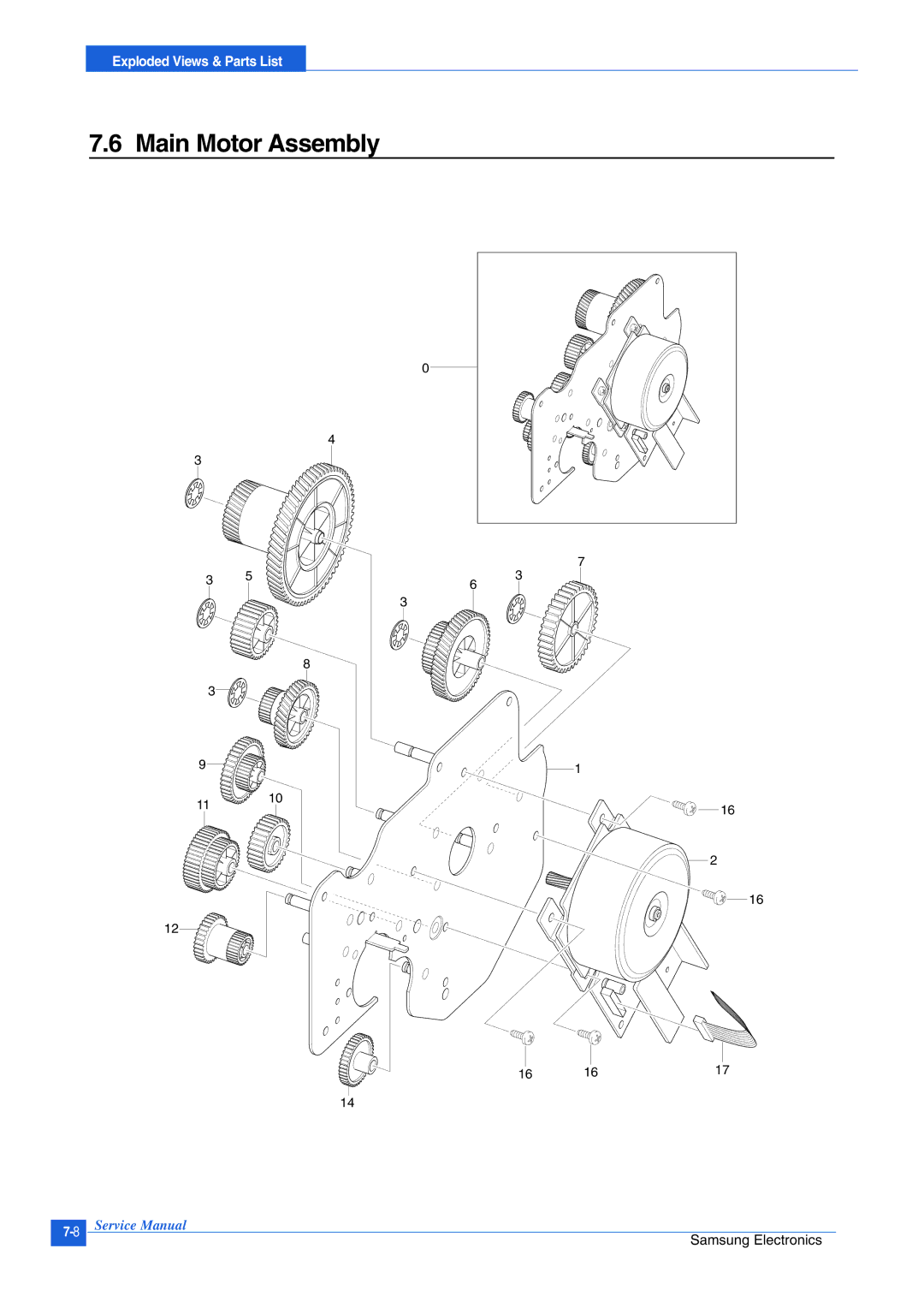 Samsung ML-4550 manual Main Motor Assembly 