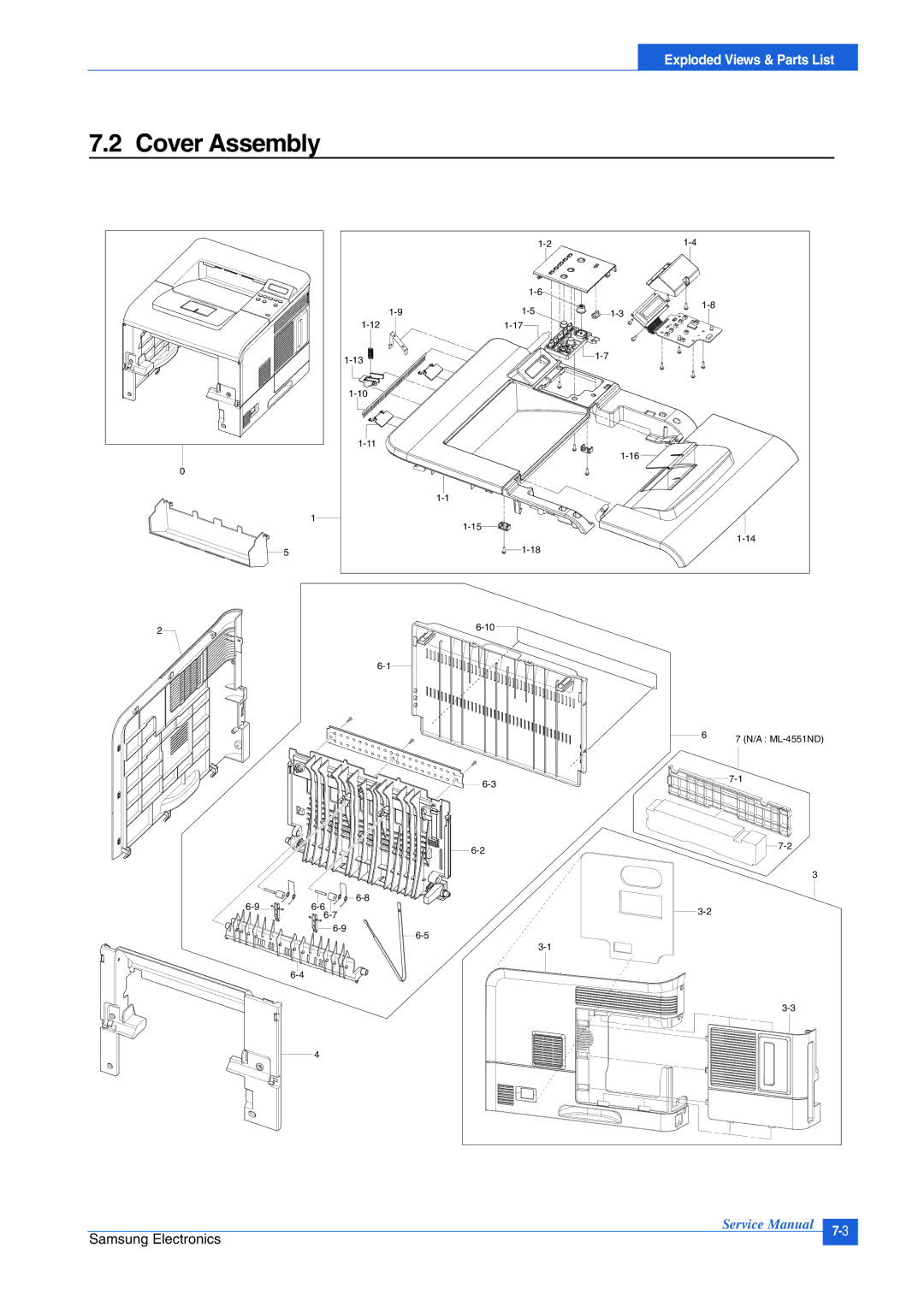 Samsung ML-4550 manual Cover Assembly 