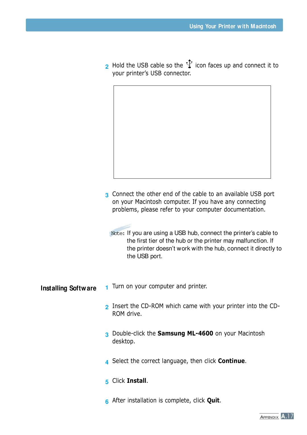 Samsung ML-4600 manual Using Your Printer with Macintosh 