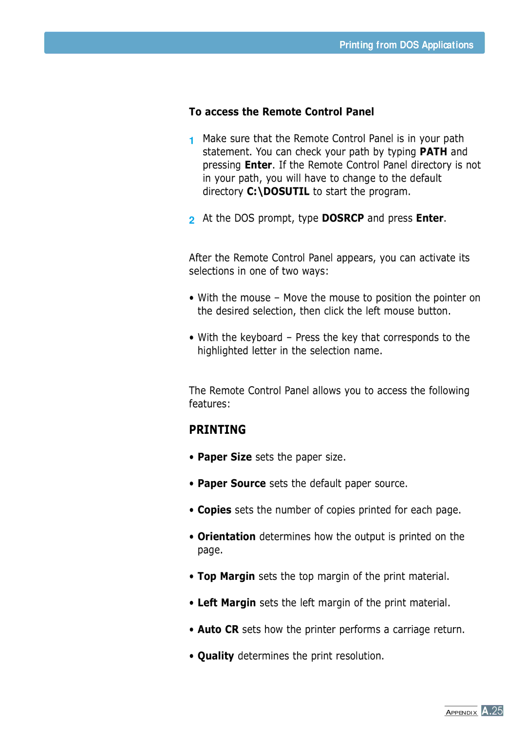 Samsung ML-4600 manual Printing 