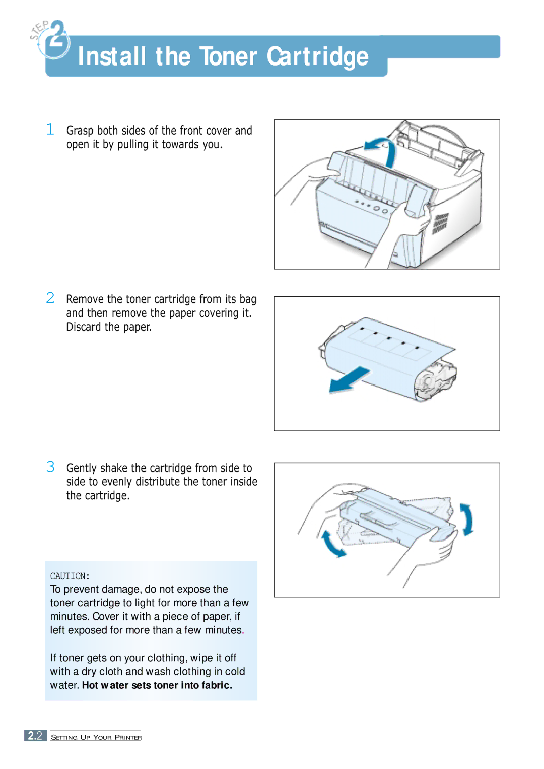 Samsung ML-4600 manual Install the Toner Cartridge 