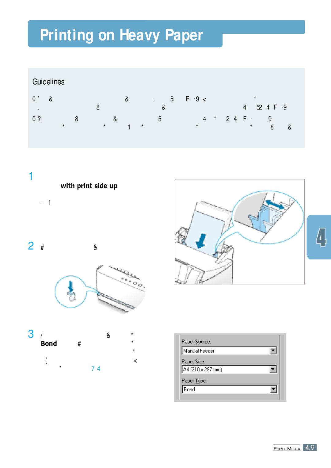 Samsung ML-4600 manual Printing on Heavy Paper 