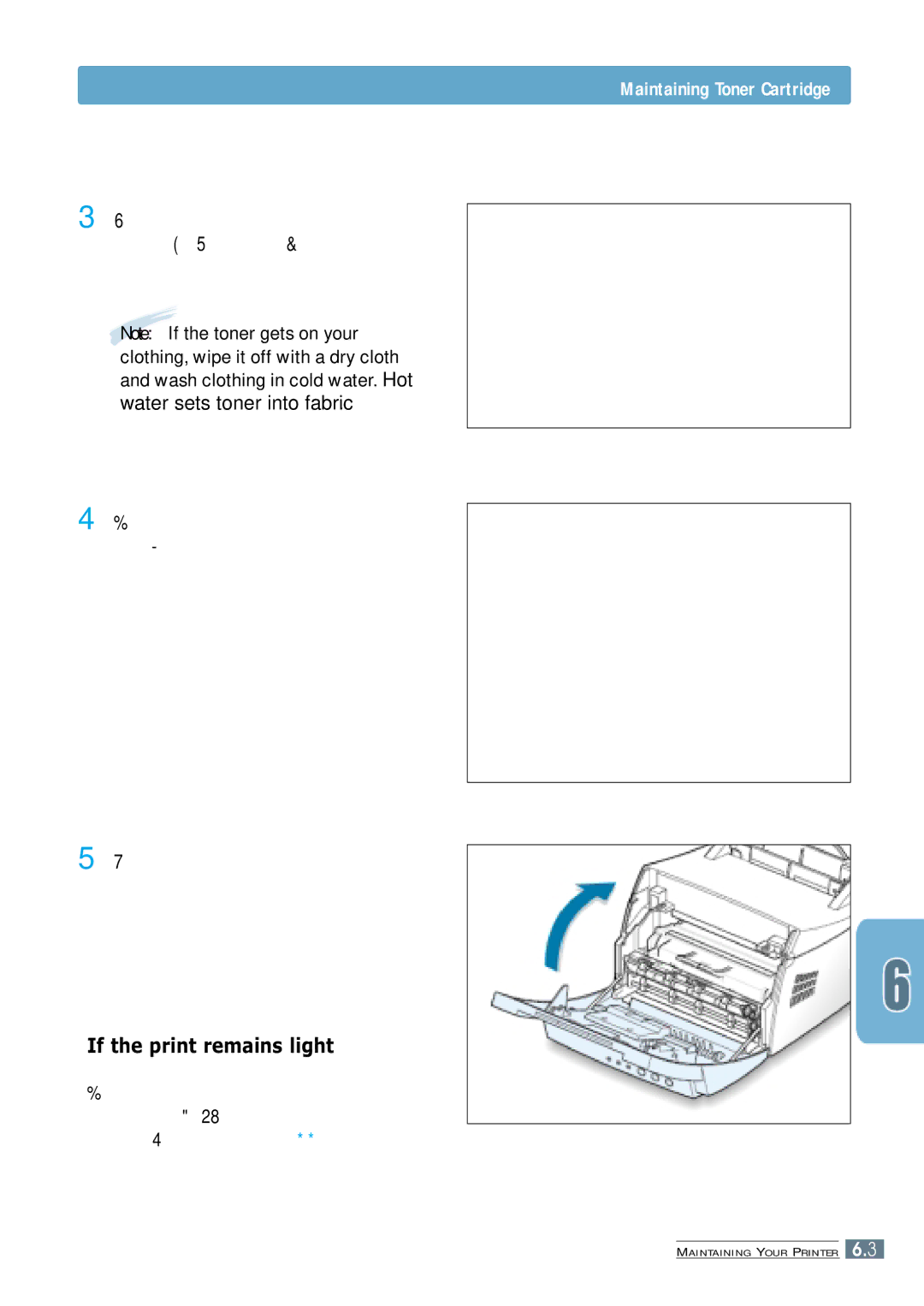 Samsung ML-4600 manual Firmly close the cover, If the print remains light 