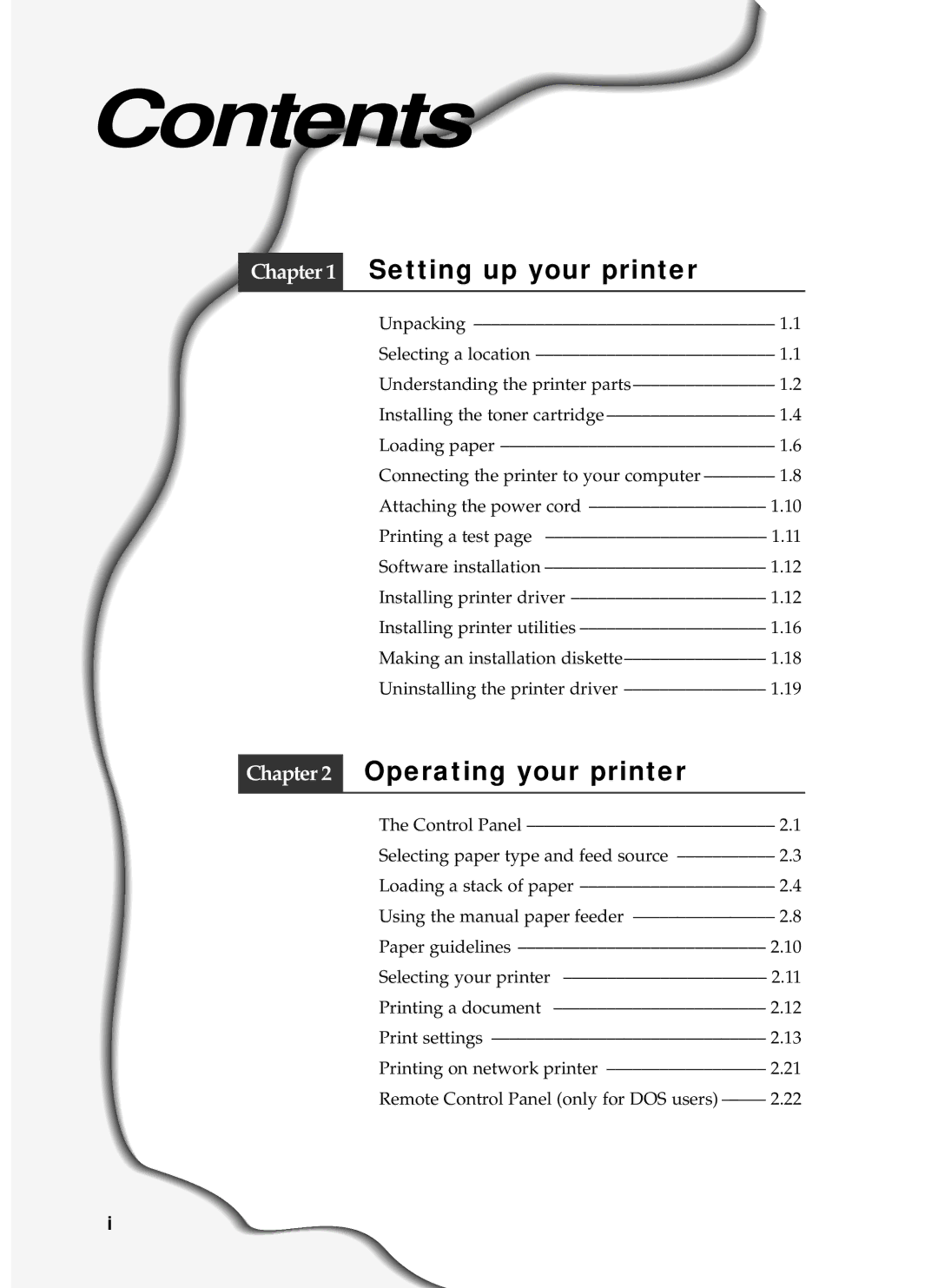 Samsung ML-5200A manual Contents 