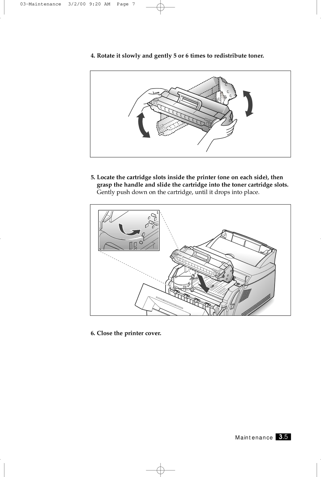 Samsung ML-5200A manual Maintenance 