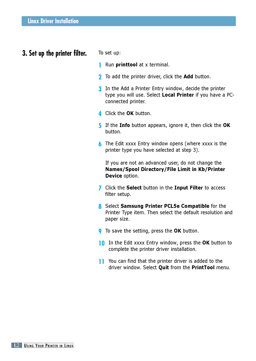 Samsung ML-6060S, ML-6060N manual Linux Driver Installation, Device option 