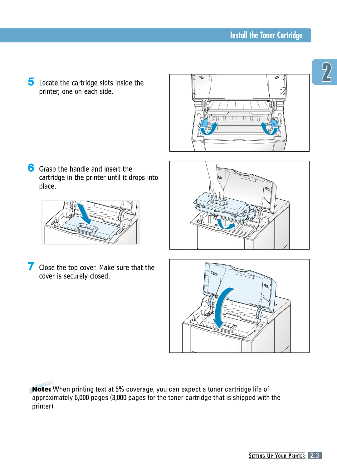 Samsung ML-6060S, ML-6060N manual Install the Toner Cartridge 