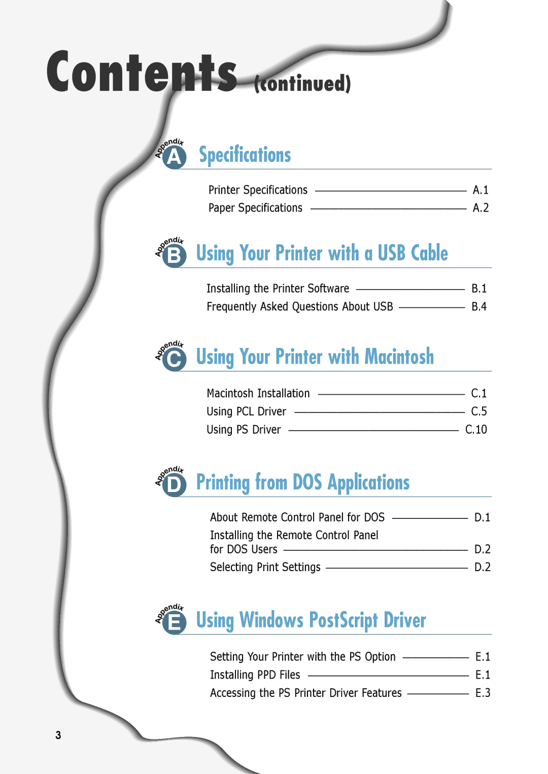 Samsung ML-6060N, ML-6060S manual Specifications, Using Your Printer with Macintosh, Printing from DOS Applications 