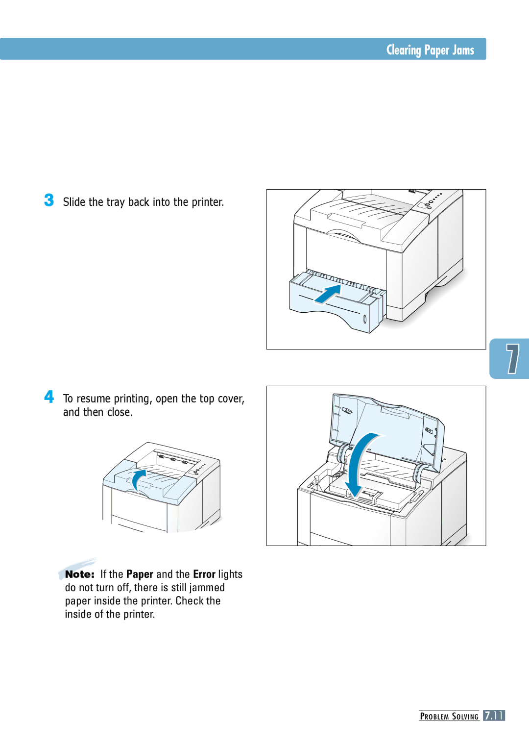 Samsung ML-6060N, ML-6060S manual Clearing Paper Jams 