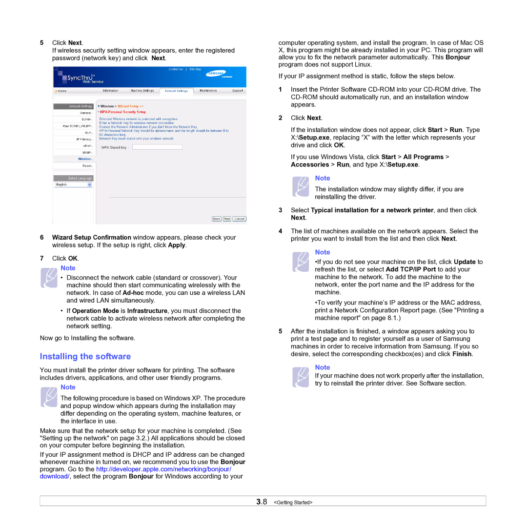 Samsung ML-D1630A manual Now go to Installing the software 