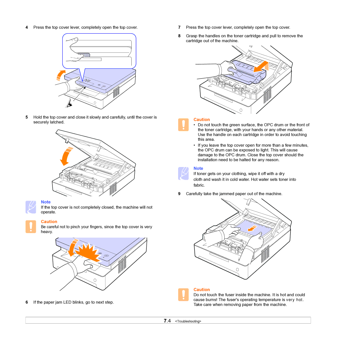 Samsung ML-D1630A manual Troubleshooting 