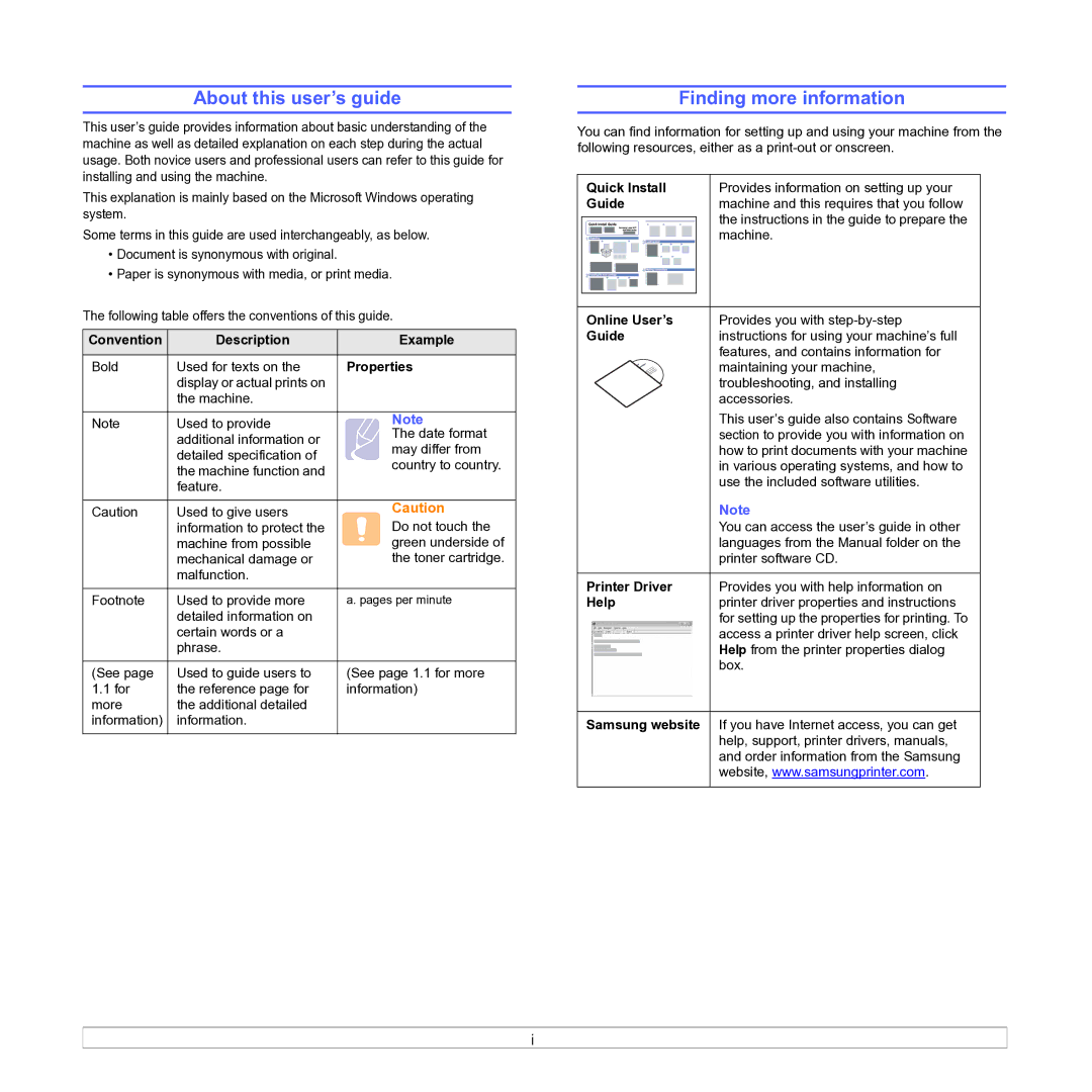 Samsung ML-D1630A manual About this user’s guide, Finding more information 