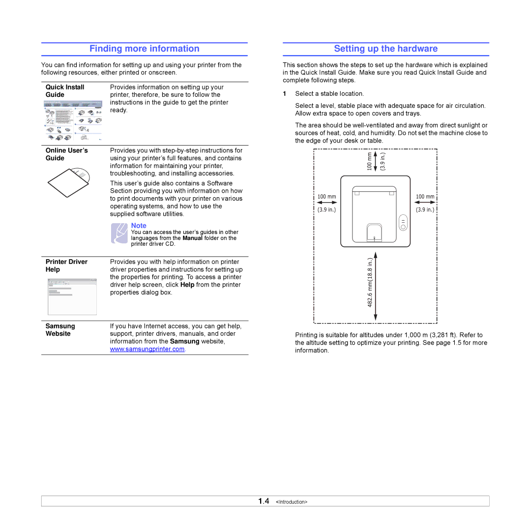 Samsung ML-D2850B, ML-D2850A, ML-S2850A manual Finding more information, Setting up the hardware 