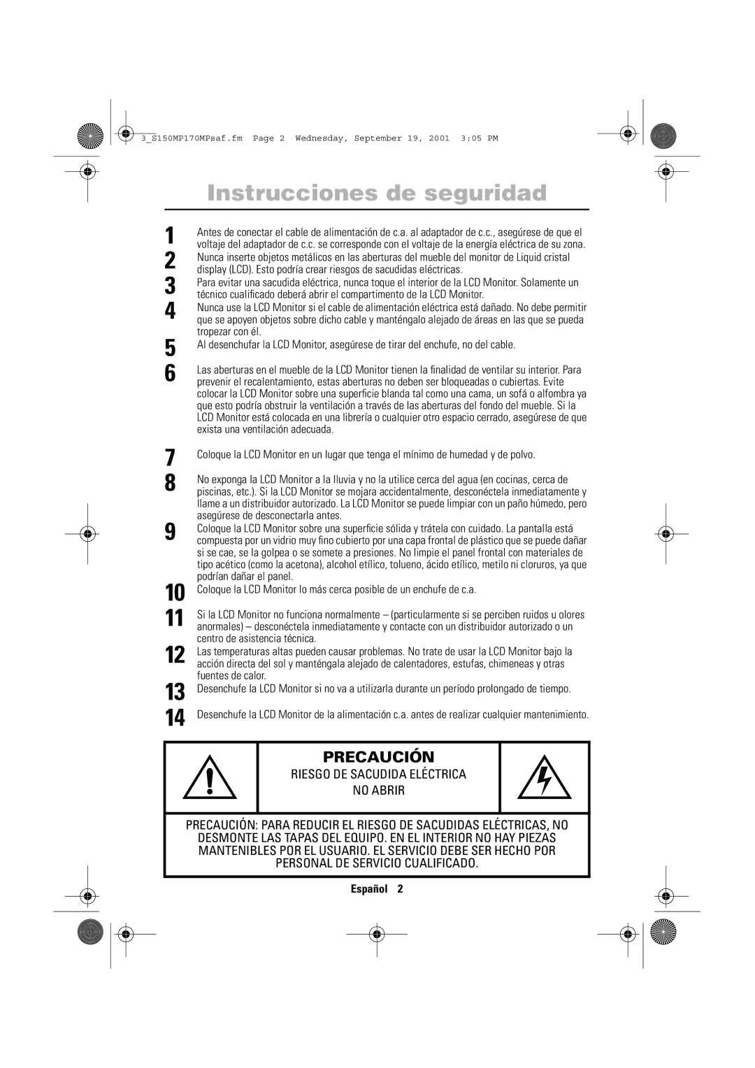 Samsung ML17ASSSS/EDC, ML15ASASS/EDC, ML17ASSS/EDC, ML15ASSSS/EDC, ML15ASSS/EDC manual Wednesday, September 19, 2001 305 PM 