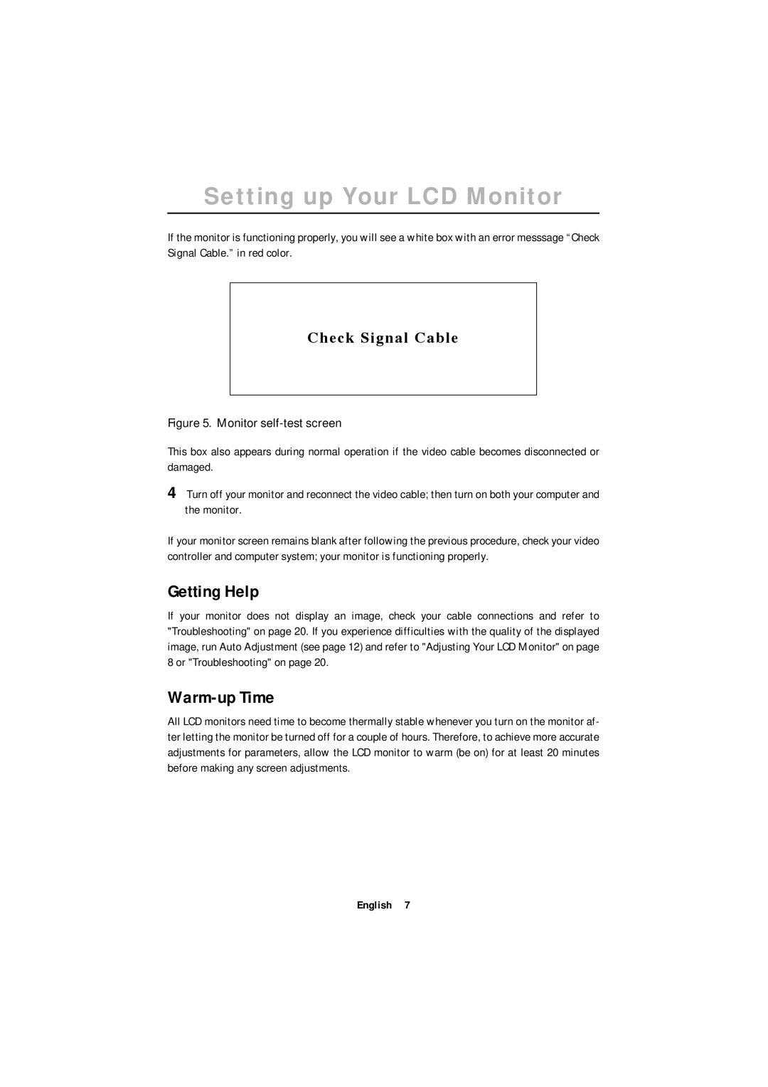 Samsung ML15X-SSS/EDC, ML15XSSS/NLV, ML15XSSS/EDC, ML15XSASS/EDC manual Getting Help, Warm-up Time 