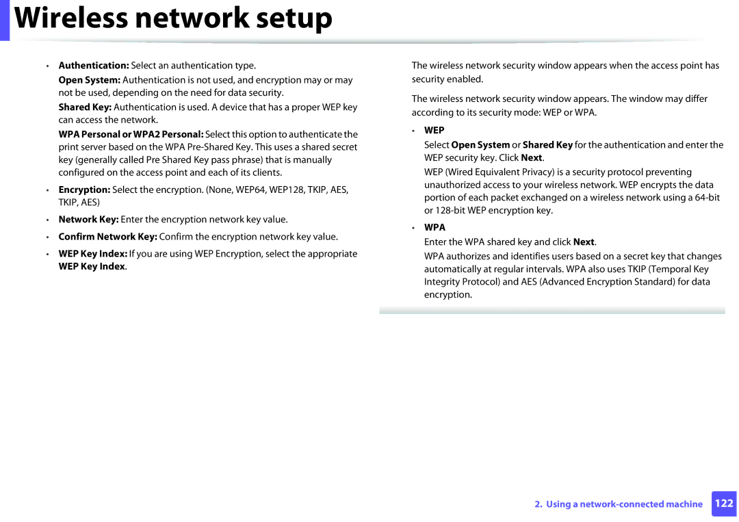 Samsung ML2165WXAA manual Wep 