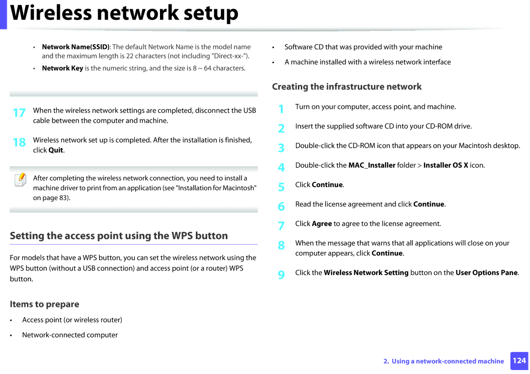 Samsung ML2165WXAA manual Setting the access point using the WPS button, Cable between the computer and machine, Click Quit 