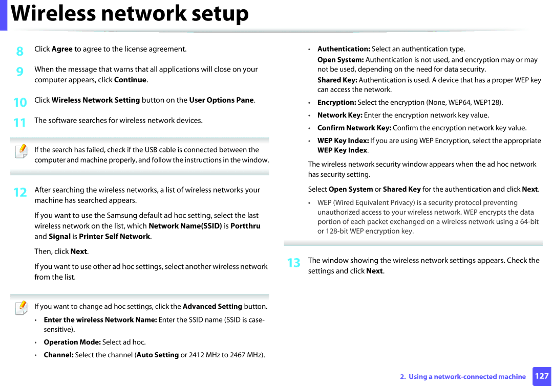 Samsung ML2165WXAA manual Software searches for wireless network devices, Machine has searched appears 