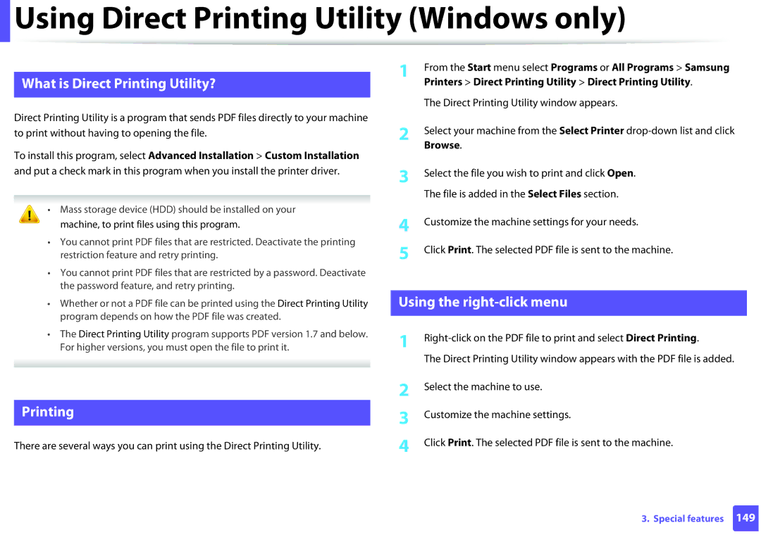 Samsung ML2165WXAA manual Using Direct Printing Utility Windows only, What is Direct Printing Utility? 