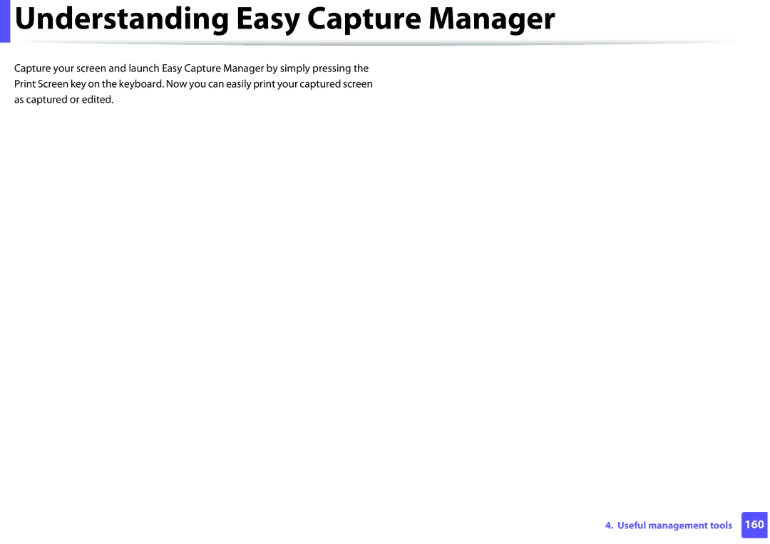 Samsung ML2165WXAA manual Understanding Easy Capture Manager 