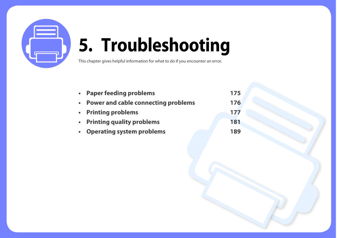 Samsung ML2165WXAA manual Troubleshooting 