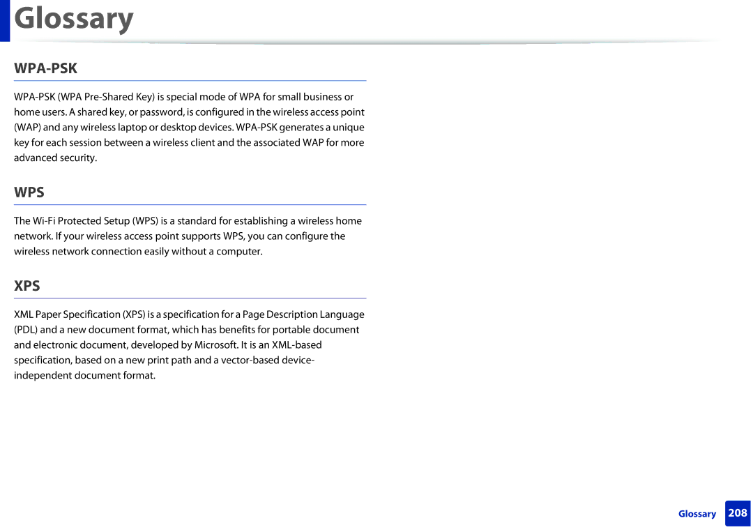 Samsung ML2165WXAA manual Wpa-Psk 