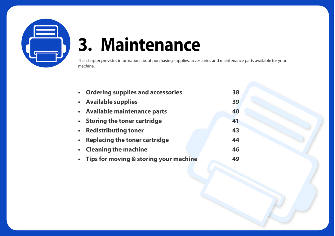 Samsung ML2165WXAA manual Maintenance 