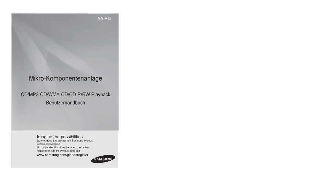 Samsung MM-A15R/EDC manual Mikro-Komponentenanlage 