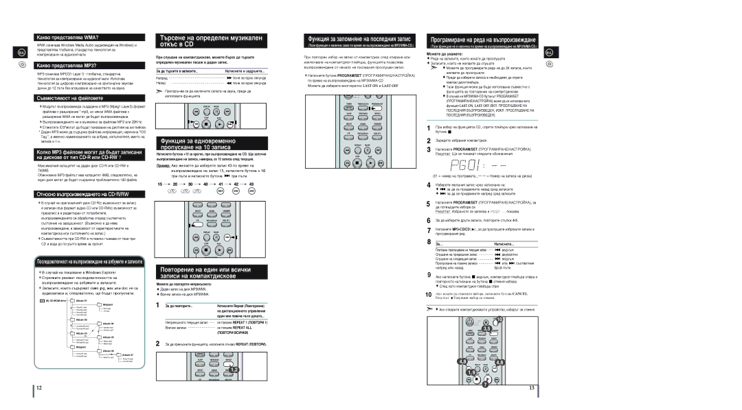 Samsung MM-A15R/EDC manual ˙Òâìâ Ì‡ Óôâ‰Âîâì Ïûáëí‡Îâì Óúí˙Ò ‚ Cd, ÎÛÌÍˆËﬂ Á‡ Â‰ÌÓ‚ÂÏÂÌÌÓ ÔÓÔÛÒÍ‡ÌÂ Ì‡ 10 Á‡ÔËÒ‡ 