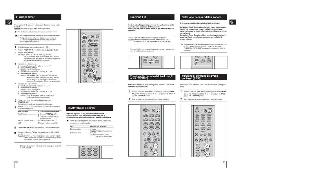 Samsung MM-A25R/XET, MM-A24R/XET Funzione timer Funzione EQ Selezione della modalità sonoro, Disattivazione del timer, 6,7 